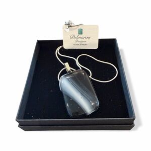 Unique Fused Glass Necklace Handmade Kiln-Fired Pendant Delmarva Inspired